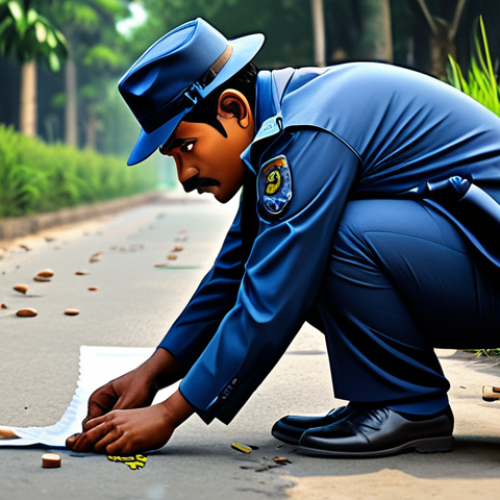 Home 17 **
"엉덩이 탐정 (Butt Detective), a cartoon character, fully clothed in his signature detective attire, examining clues at a crime scene in Dhaka, Bangladesh, appropriate content, safe for work, professional illustration, perfect anatomy, natural proportions, vibrant colors, family-friendly, modest."
**